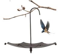 Mangiatoia per uccelli ombrello a forma di mangiatoia per uccelli appesi con gancio per ramo albero stazione di alimentazione del ferro decorativo per un caffè scuro all'aperto