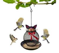 Mangiatoia per uccelli per esterni, a forma di gatto, a prova di scoiattolo, per tutte le stagioni, per esterni, giardino, balcone, cortile, portico, patio, fringuelli, Bluebird