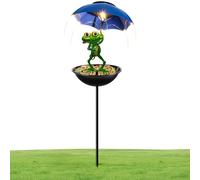 Mangiatoia per uccelli per esterni, statua decorativa a energia solare da giardino a forma di rana, mangiatoie per uccelli per esterni, per paesaggio, giardino, cortile, balcone, esterno, terra casa