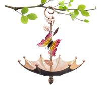 Mangiatoia per uccelli per esterni, vassoio da appendere per colibrì, mangiatoia per uccelli a forma di ombrello per giardino, decorazione balcone