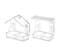 Mangiatoia per uccelli per finestra | Casetta resistente alle intemperie - Mangiatoia trasparente a per vetri, per osservare e fringuelli all'aperto su balcone terrazzo o