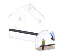 Mangiatoia per uccelli per finestre esterne - Ventose autoadesive non marcatori senza traccia, struttura in acrilico resistente, decorazione da giardino, attira tette e fringuelli, ideale per e