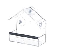 Mangiatoia per uccelli per finestre, trasparente, facile da pulire per esterni, in acrilico per colibrì, fringuelli e cincince, per osservazione in interni ed esterni, ideale per le persone