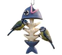 Mangiatoia Per Uccelli | Rastrelliera Originale In Resina A Forma Di Lisca Di Pesce | Mangiatoia Per Uccelli Con Vassoi Multilivello,da Esterno Giardino Cortile Patio Balcone Casa Retro Arredamento Es