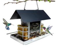 Mangiatoia per uccelli, resistente alle intemperie, per colibrì, attrezzatura per l'alimentazione degli animali volanti, contenitore per l'alimentazione a 360 gradi per ceci, cardellini, fringuelli e