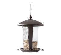 Mangiatoia per uccelli selvatici - 2 in 1 mangiatoia per uccelli con tetto in metallo - resistente alle intemperie - per giardino, terrazza, balcone e