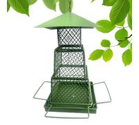 Mangiatoia per uccelli selvatici - Casetta portatile per uccelli in metallo, mangiatoia per uccelli per il giardino, a prova di scoiattolo, per la decorazione all'aperto