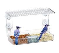 Mangiatoia per uccelli selvatici, con ventosa, visione chiara per gli amanti della natura, giardino, terrazza, balcone