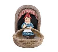 Mangiatoia per uccelli selvatici, mangiatoia per uccelli da giardino | Mangiatoie per colibrì nani in resina, mangime colibrì per gnomo da giardino, alimentazione esterna per uccelli selvatici per