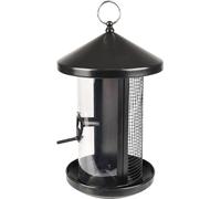 Mangiatoia per uccelli - Silo Eira in metallo e policarbonato con posatoio - 31cm