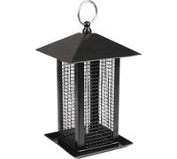 Mangiatoia per uccelli - Silo Hilma in metallo nero con rete - 22cm