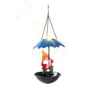 Mangiatoia per Uccelli Solare da Appendere Metallo - Lanterna Giardino Statuetta Ombrello Filo | Stazione Alimentazione Volatili Selvatici | Illuminazione Automatica Notturna Decorazioni Es