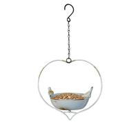 Mangiatoia per uccelli, stazione di alimentazione a forma di cuore in ferro resistente alle intemperie, mangiatoia decorativa per uccelli, per cortile, cortile, paesaggistica, osservazione