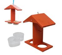 Mangiatoia per uccelli, stazione di alimentazione da giardino, resistente alle intemperie, design a doppia tazza per uso esterno, robusta mangiatoia da appendere, per patio, terrazza, balcone e