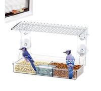 Mangiatoia per uccelli trasparente con finestra | Mangiatoie per uccelli selvatici | Decorazione esterna trasparente a, di osservazione per prato, patio, cortile, giardino, retrò
