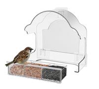 Mangiatoia per Uccelli Trasparente da Finestra | Di Alimentazione Rimovibile | Mangiatoio Esterno in Acrilico Trasparente e Impermeabile,per Giardino Balcone Cortile Osservazione Fauna Selvatica