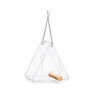 Mangiatoia per Uccelli Trasparente , Mangiatoia rotonda 13x8 cm | robusto, Mangiatoia con posatoio, Per giardino esterno, Per resinti urbani