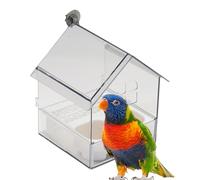 Mangiatoia per uccelli trasparente - Mangiatoie decorative per uccelli | Distributore di acqua e cibo vasca da bagno | Mangiatoia per guardare il cortile | Cucciolo per gli amanti degli animali che