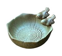 Mangiatoia per uccelli, vassoio da giardino, ciotola per acqua selvatica, rimane stabile su prati o terreno, materiale ceramico, 16 x 16 x 8 cm, per giardino, esterno