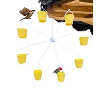 Mangiatoia per uccellicon ruota panoramica - Ruota interattiva per uccellidotata di trespolo, robusta soluzione per l'alimentazione del cortile che incoraggia l'attività e il divertimento del birdwa