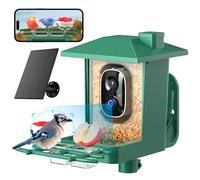 Mangiatoia per Uccellini da Esterno Telecamera Solare: 2K HD Abbeveratoio per Uccelli Videocamera - Bird Feeder Impermeabile IP66 - Riconoscimento Intelligente Volatili Mangiatoia Uccelli Selvatici