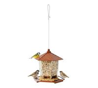 Mangiatoia per uccellini, dispenser di cibo appeso e ricaricabile | Mangiatoia selvatica anti-scoiattoli con vassoio posatoio | per giardino esterno alberi e animali