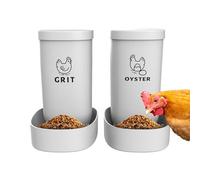 Mangiatoia Polli - Alimentatore Pollame | Abbeveratoio Anatre Automatico | 2 Pezzi Grit Ostriche Dispenser Per Galline, Contenitore Alimentazione Impermeabile Per Recinto Pollaio Interno Ester