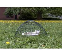 Mangiatoia protettiva per uccelli da giardino, gabbia di protezione in filo metallico con picchetti, colore nero