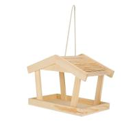 Mangiatoia rustica in legno per uccelli, da appendere, per giardino, cortile, mangiatoie, mangiatoie per semi, per patio, portico, finestra, balcone, albero, terrazza, recinzione, paesaggi interni