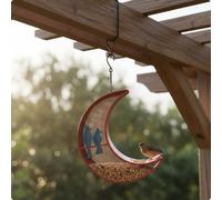 Mangiatoia Sospesa a Mezzaluna Design Decorativo per Patio, Amanti Degli