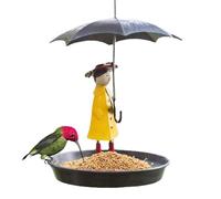 Mangiatoia sospesa FeatherHaven - Mangiatoia per uccli da esterno, design per ragazze e ombrelli | Decorazione del cortile Stazione per selvatici Regalo per gli appassionati di Amant