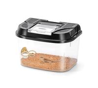 Mangiatoia sospesa in plastica con doppia ciotola, ideale per alimenti e acqua, animali domestici interni ed esterni.