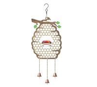 Mangiatoia sospesa per uccelli, con un simpatico design a nido d'ape, è adatta per gli utenti da appendere in cortili all'aperto. (con una campanella)