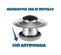 MANGIATOIA tramoggia 5kg metallo con antipioggia GALLINE POLLI ANATRE PULCINI