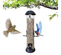 Mangiatoia trasparente per uccelli da esterno, 4 fori, per colibrì, resistente alle intemperie, per balcone, portico, patio, giardino, terrazza e spazi aperti