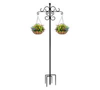 Mangiatoia Uccelli | Supporto Esterno per Mangiatoie | Stazione Regolabile Antiruggine per Giardino con Porta Bombolette | Lanterna Decorativa e Portavasi per Osservazione Fauna