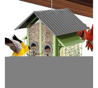 Mangiatoie Per Cardellini Esterni - Mangiatoie Per Uccelli Selvatici In Metallo Con Doppio Tetto | Accessori Per Alimentazione E Idratazione Uccelli Per Albero Recinto Terrazzo Giardino Balcone