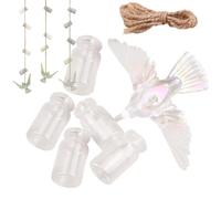 Mangiatoie per Colibrì da Esterno, Piccoli Antigoccia Trasparenti per Uccelli, Mangiatoia Per Colibrì, per Alimentazione Cibo Acqua Fringuelli Pappagalli Interno Casa Giardino