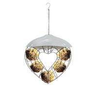 Mangiatoie Per - Piccola A Forma Di Cuore In Metallo Da Esterno | Supporto Per Palline Di Grasso Per Stazione Di Alimentazione Wild Bluebird | Accessorio Alimentare Per A Forma Di Cuor