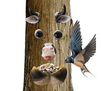 Mangiatoie per uccelli a faccia albero per esterni,Mangiatoia per uccelli a faccia albero,Statua del viso 'albero - Decorazioni 'albero degli animali , facce 'albero 'esterno