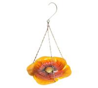 Mangiatoie per uccelli da appendere in metallo per esterni Stazione di irrigazione delle api a forma di fiore Bagni per uccelli da appendere alle intemperie per giardino, cortile, cortile, patio