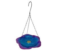 Mangiatoie per uccelli da appendere in metallo per esterni Stazione di irrigazione delle api a forma di fiore Bagni per uccelli da appendere alle intemperie per giardino, cortile, cortile, patio