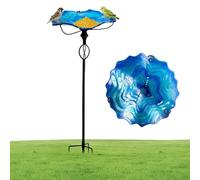 Mangiatoie per uccelli da esterni, 81 cm, bacino d'acqua robusto a forma di supporto, fontana per uccelli, per volano Pinson pappagallo monaco giardino casa all'aperto parco