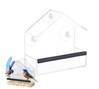Mangiatoie Per Uccelli Da Esterno Con Finestre | Mangiatoia Trasparente Con Ventose Resistenti | Design In Acrilico Robusto Per Giardino E Cortile Esterno Per Osservare Colibrì Fringuelli E Cince