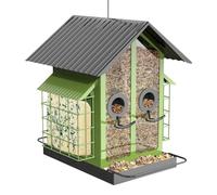 Mangiatoie Per Uccelli Da Esterno,Mangiatoie Per Uccelli Selvatici In Metallo Con Doppio Tetto | Accessori Per Alimentazione E Idratazione Uccelli Per Albero Recinto Terrazzo Giardino Balcone