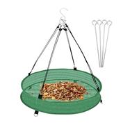 Mangiatoie per uccelli da esterno - Vassoio alimentare a maglie da 50 Cm, mangiatoia selvatica sospesa anti-schizzi, per osservare fringuelli e colibrì in giardino, balcone o albero