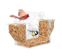 Mangiatoie per uccelli da finestra | alimentazione trasparente con ventose per giardino | alimentatore per uccelli da balcone acrilico a prova di scoiattoli, per finestra giardino osservazione balcone