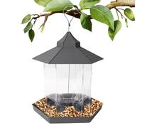 Mangiatoie per uccelli fuori: alimentatore per uccelli selvatici alimentatore per uccelli trasparente mangime per uccelli contenitore ciotola grande stazione di sospensione con 6 porte di