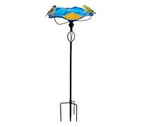 Mangiatoie per uccelli per esterni, 81 cm, batteria resistente con fiore e supporto - fontana per uccelli | per mangimi animali domestici voliera fringuelli pappagalli monaco in giardino casa patio
