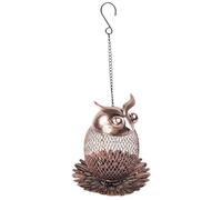 Mangiatoie per Uccelli Selvatici - Vintage In Metallo Resistente Alle Intemperie | Alimentatore A Forma Di Gufo Per Fringuelli - Per Balcone Terrazza Portico Albero Tetto Finestra Fringuello Merlo Azz